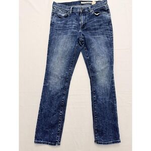 DKNY Jeans Straight Jeans Womens 6 Blue Med Wash Mid Rise Distressed 31x31.5